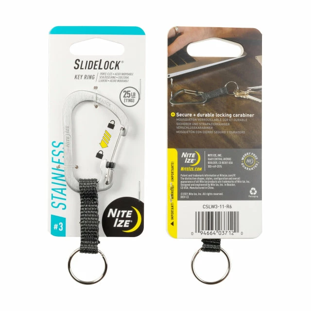Buy โจ Nite Ize ๐ Backpacking Packs SlideLock Key Ring Stainless Steel โ 3 Nite Ize Backpacking Packs SlideLock Key Ring Stainless Steel