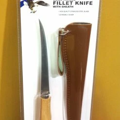 Fishing Eagle Claw Wood Handle Fillet Knife With Sheath