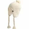 The North Face White Purrl Stitch Earflap Beanie Pillows